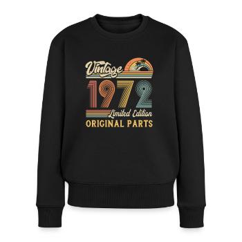 Vintage 1972 limited edition original parts - Frauen Premium Bio Pullover - Schwarz - Vorne - Julia (174cm)