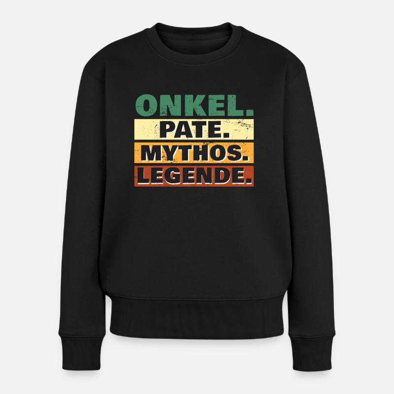 Onkel Pate Mythos Legende cooler Onkel - Frauen Premium Bio Pullover - Schwarz