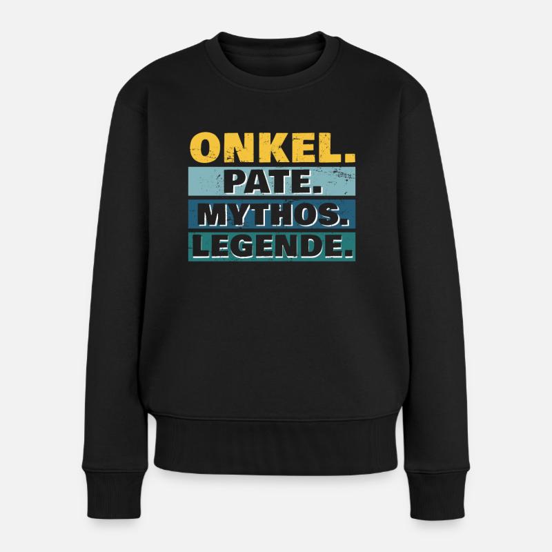 Onkel Pate Mythos Legende cooler Onkel - Frauen Premium Bio Pullover - Schwarz
