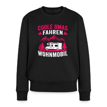 Coole omas fahren wohnmobil camping wohnwagen - Frauen Premium Bio Pullover - Schwarz - Vorne - Julia (174cm)