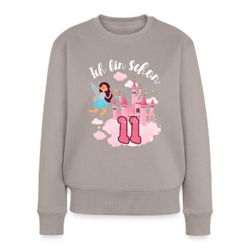 I am already 11 Fairy Magic Castle 11. - Women's Premium Organic Jumper - taupe - Front - Julia (174cm)