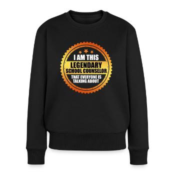 Inklusion Ich bin der legendäre Schulbegleiter - Frauen Premium Bio Pullover - Schwarz - Vorne - Julia (174cm)