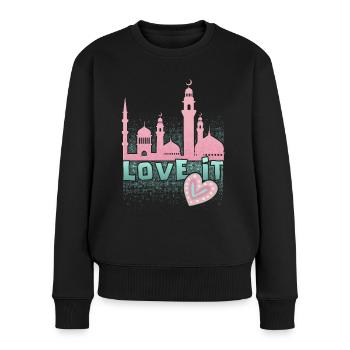 Islamischer Glaube, Moschee Spruch, Ramadan - Frauen Premium Bio Pullover - Schwarz - Vorne - Julia (174cm)