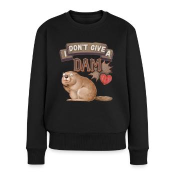 Lustiger-Biber, Biber-Spruch, Wortspiel, Pun - Frauen Premium Bio Pullover - Schwarz - Vorne - Julia (174cm)
