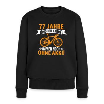 77. Geburtstag radfahrer fahrrad 77 jahre rennrad - Frauen Premium Bio Pullover - Schwarz - Vorne - Julia (174cm)