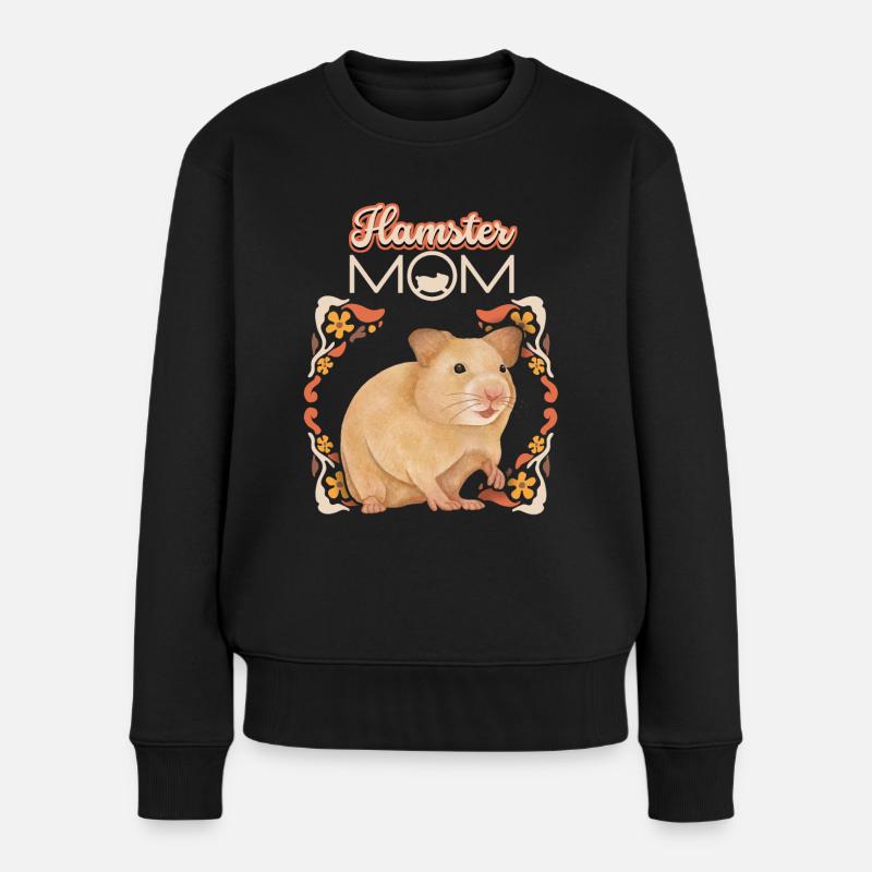 Hamster, Hamster-Mom, Hamster-Mama lustiger Spruch - Frauen Premium Bio Pullover - Schwarz