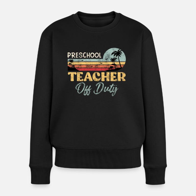 Kindergarten Schule Lehrer off duty Lehrer - Frauen Premium Bio Pullover - Schwarz