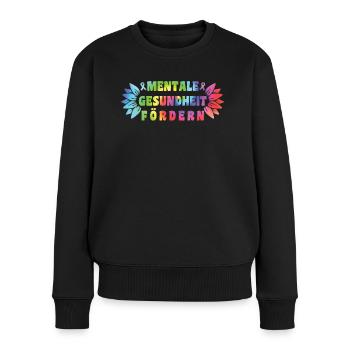 Mentale Gesundheit fördern Selbstachtung Mental - Frauen Premium Bio Pullover - Schwarz - Vorne - Julia (174cm)