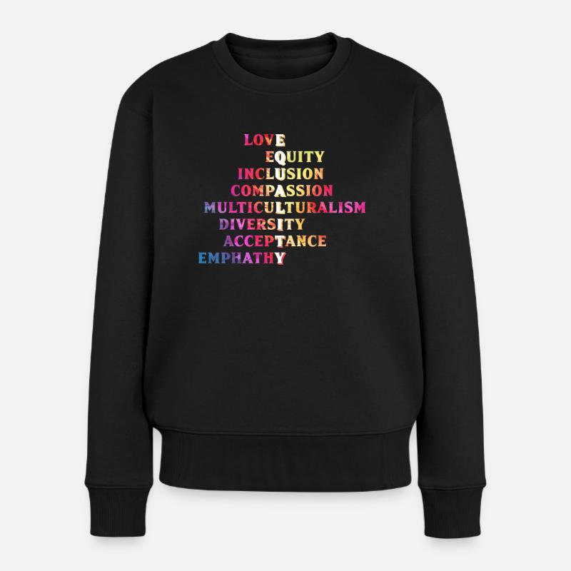 Inklusion Akzeptanz handicap Solidarität - Frauen Premium Bio Pullover - Schwarz
