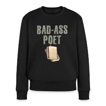 Bad-ass Poets Poésie et poèmes Poète - Pull Premium bio Femme - noir - Devant - Julia (174cm)