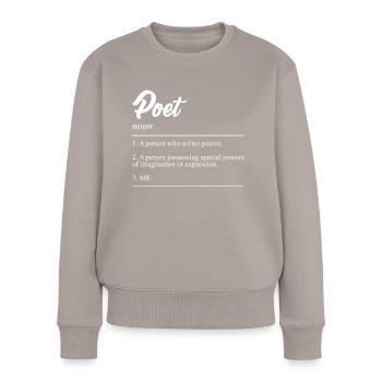 Buchliebhaber Poeten und Bücherwurm Leseratten - Frauen Premium Bio Pullover - Taupe - Vorne - Julia (174cm)