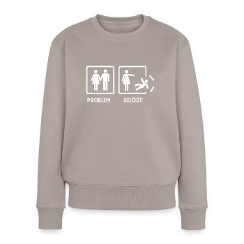 Problem Gelöst Scheidungsparty Scheidung - Frauen Premium Bio Pullover - Taupe - Vorne - Julia (174cm)