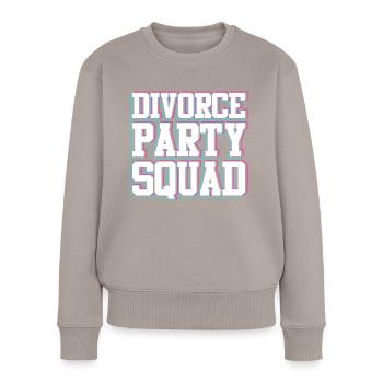 Scheidungsparty Glücklich geschieden Scheidung - Frauen Premium Bio Pullover - Taupe - Vorne - Julia (174cm)