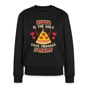 Lustige Pizza Valentinstag, verliebt, Pizza-Spruch - Frauen Premium Bio Pullover - Schwarz - Vorne - Julia (174cm)