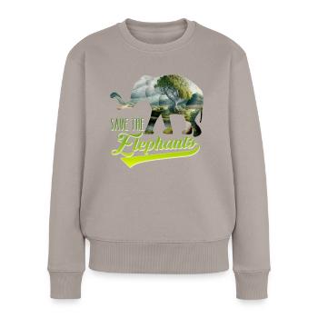 Save the Elephants Species Conservation Espèces menacées - Pull Premium bio Femme - taupe - Devant - Julia (174cm)