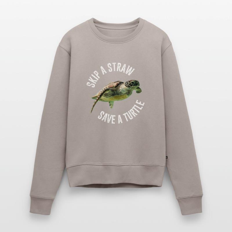 Skip A Straw Save A Turtle Environment Turtle Women's Premium Organic Jumper