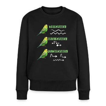 Wellensittich Teilchensittich Quantensittich - Frauen Premium Bio Pullover - Schwarz - Vorne - Julia (174cm)