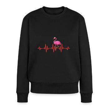 Flaminog Heart Palpitations Flamingo Tenue femme - Pull Premium bio Femme - noir - Devant - Julia (174cm)