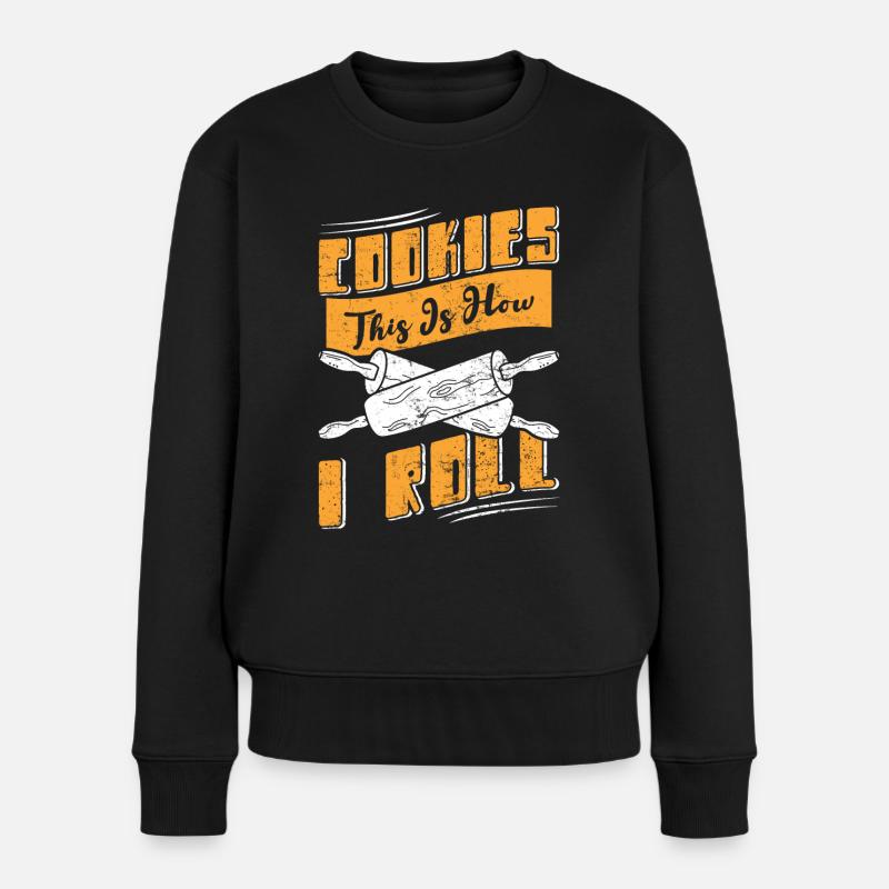 Biscuits Cuisson des biscuits C’est comme ça que je roule Backfans - Pull Premium bio Femme - noir