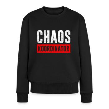 Arbeitskollege CHAOS Koordinator Assistenz - Frauen Premium Bio Pullover - Schwarz - Vorne - Julia (174cm)