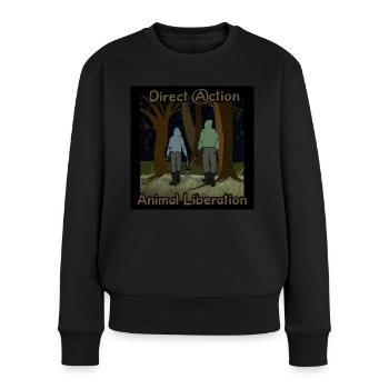 Animal Liberation - Frauen Premium Bio Pullover - Schwarz - Vorne - Julia (174cm)