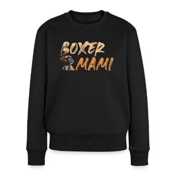 BOXER MAMI Deutscher Boxer Hund Besitzerin - Frauen Premium Bio Pullover - Schwarz - Vorne - Julia (174cm)