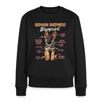 Berger allemand BLUEPRINT Berger allemand drôle - Pull Premium bio Femme - noir - Devant - Julia (174cm)