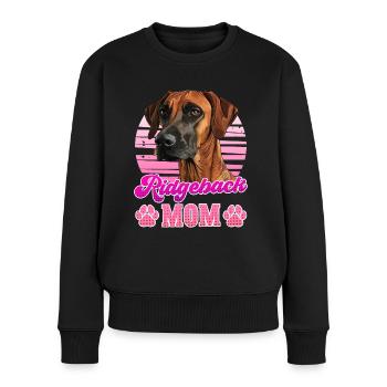 RIDGEBACK MAMA Rhodesian Ridgeback Hundemama - Frauen Premium Bio Pullover - Schwarz - Vorne - Julia (174cm)