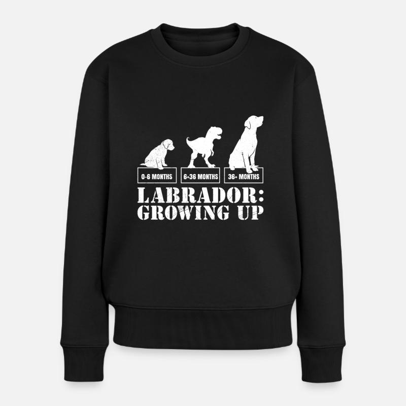 LABRADOR : Grandir Labrador Lover Labrador - Pull Premium bio Femme - noir