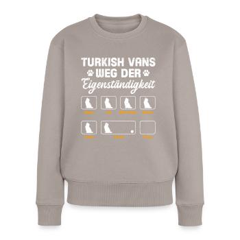 TURKISH VANS WEG DER EIGENSTÄNDIGKEIT Lustiges - Frauen Premium Bio Pullover - Taupe - Vorne - Julia (174cm)