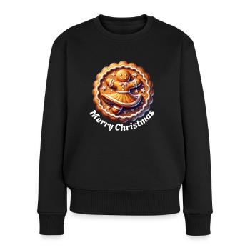 Lebkuchen Lebkuchenfrau Merry Christmas Weihnachts - Frauen Premium Bio Pullover - Schwarz - Vorne - Julia (174cm)