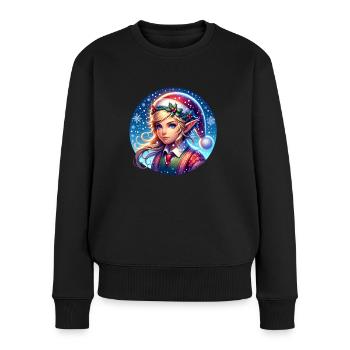 Christmas Elf - Women's Premium Organic Jumper - black - Front - Julia (174cm)