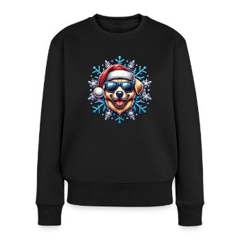 Noël Chien Noël - Pull Premium bio Femme - noir - Devant - Julia (174cm)