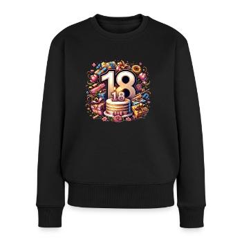 Cadeau de décoration de gâteau de 18e anniversaire - Pull Premium bio Femme - noir - Devant - Julia (174cm)