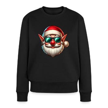 Weihnachtsmann-Elf - Frauen Premium Bio Pullover - Schwarz - Vorne - Julia (174cm)