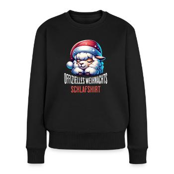 Offizielles Weihnachts Schlafshirt Alpaka - Frauen Premium Bio Pullover - Schwarz - Vorne - Julia (174cm)