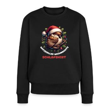 Offizielles Weihnachts Schlafshirt Spatz - Frauen Premium Bio Pullover - Schwarz - Vorne - Julia (174cm)