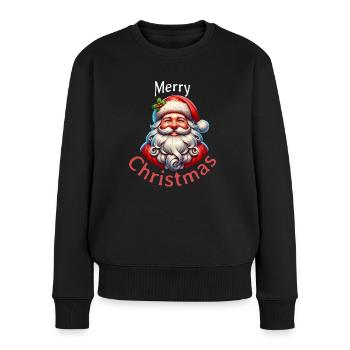 Joyeux Noël Joyeux Père Noël - Pull Premium bio Femme - noir - Devant - Julia (174cm)