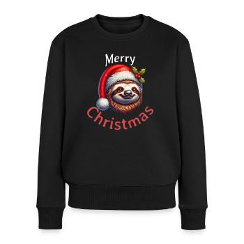 Joyeux Noël Noël Paresseux - Pull Premium bio Femme - noir - Devant - Julia (174cm)