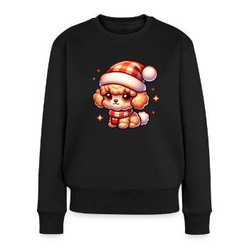 Hund Weihnachten - Frauen Premium Bio Pullover - Schwarz - Vorne - Julia (174cm)