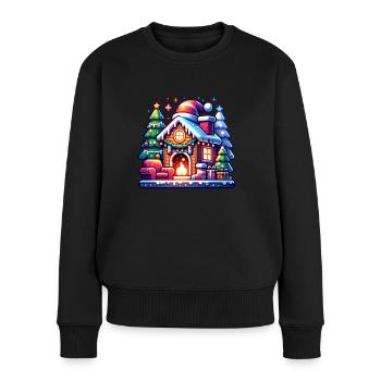 Weihnachtlich Gemütlich - Frauen Premium Bio Pullover - Schwarz - Vorne - Julia (174cm)