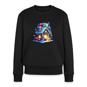 Noël laid gemütliche weihnachten - Pull Premium bio Femme - noir - Devant - Julia (174cm)