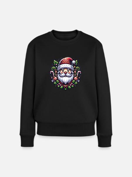 Weihnachts Ugly Christmas - Frauen Premium Bio Pullover - Schwarz