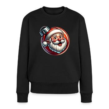 Boule de Noël Père Noël - Pull Premium bio Femme - noir - Devant - Julia (174cm)