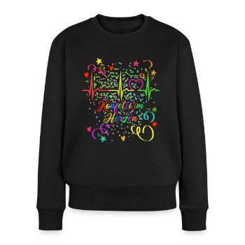 Konfetti im Herzen - Karneval - Verkleidung - Frauen Premium Bio Pullover - Schwarz - Vorne - Julia (174cm)