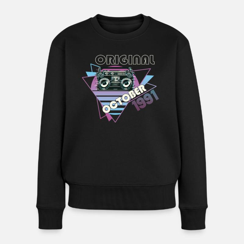 Vintage 1991 31 Geburtstag Geschenk Retro Kassette - Frauen Premium Bio Pullover - Schwarz