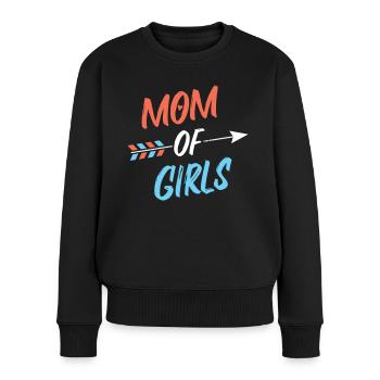 Mutter von Mädchen - Frauen Premium Bio Pullover - Schwarz - Vorne - Julia (174cm)