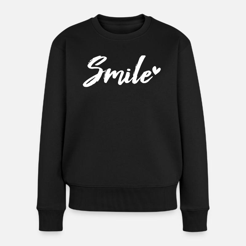 Smile - Frauen Premium Bio Pullover - Schwarz