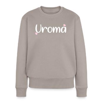 Uroma Oma - Frauen Premium Bio Pullover - Taupe - Vorne - Julia (174cm)
