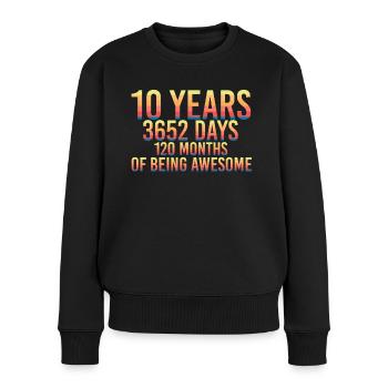 10 year 10th birthday gift - Women's Premium Organic Jumper - black - Front - Julia (174cm)